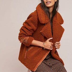 Anthropologie Rust Teddy Jacket